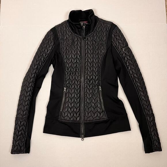 Zella‎ Womens Jacket XS Black Zelprotek Puffer Full Zip Athletic Quilted Edgy - Picture 1 of 9
